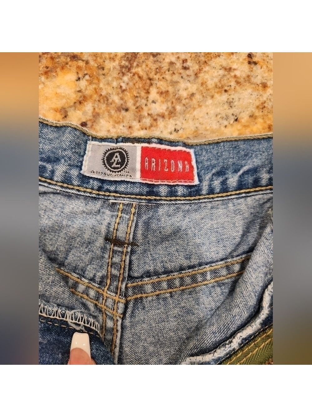 Vintage Arizona Denim Shorts with Velcro Closure and Velcro Back Pockets - Picture 6 of 9